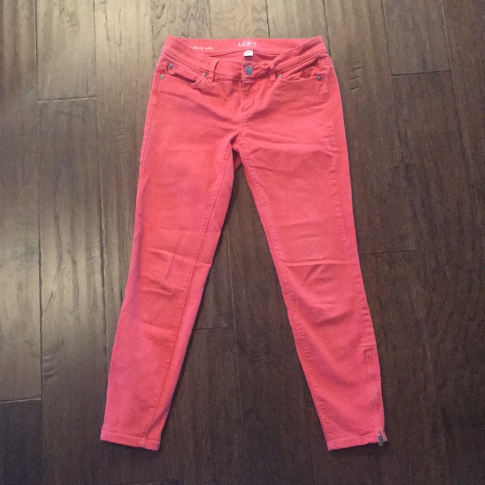 LOFT Modern Skinny Zipper Ankle Denim Pants